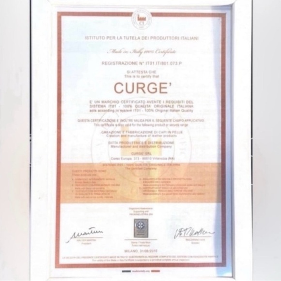 Italian Brown Leather Zip Up Jacket Made‎ by  CURGÈ Woman size 2XL EU 58 NWT W5 - Picture 8 of 8